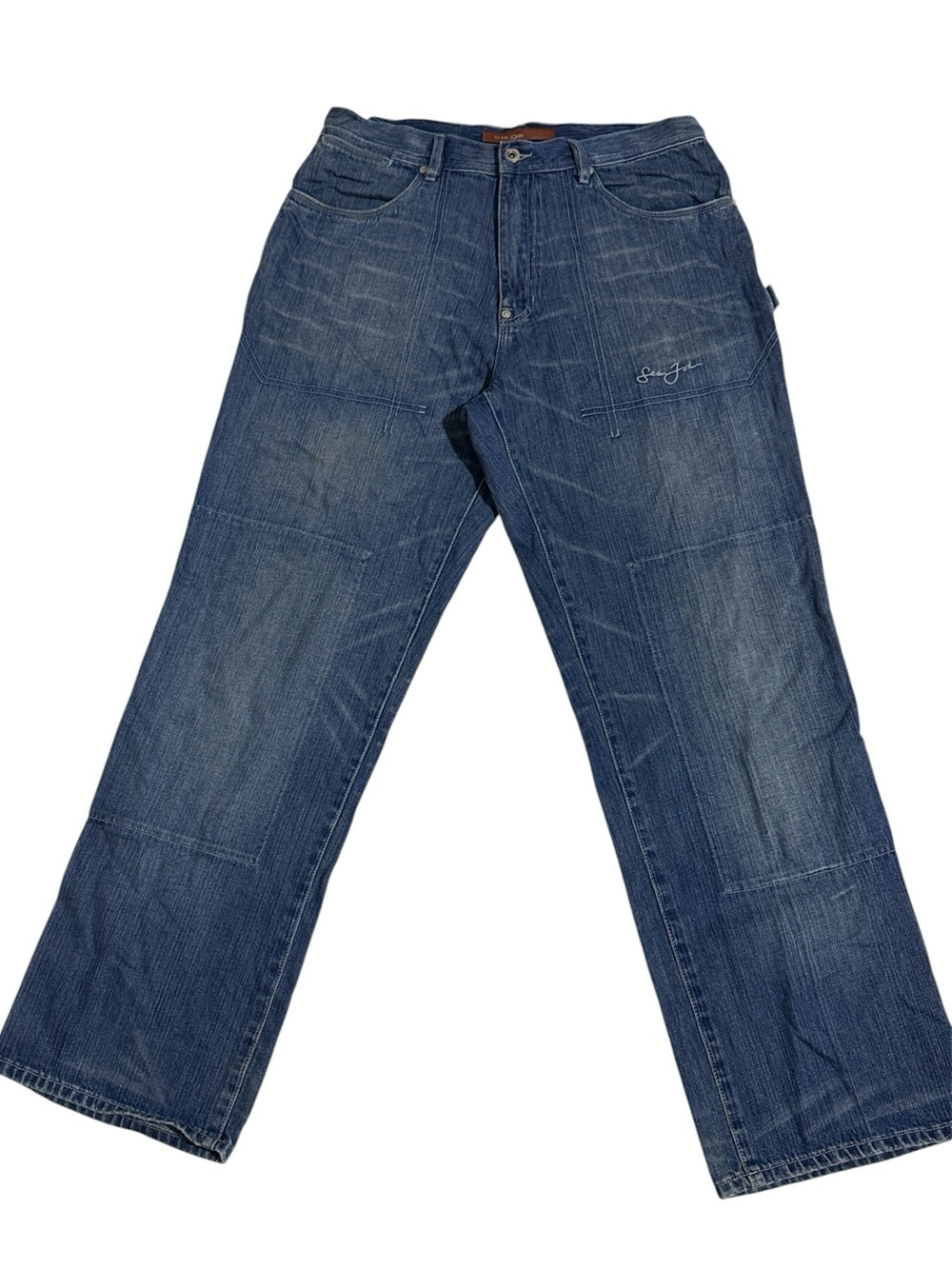 Sean John Jeans 34 Blue Denim Pants Double Knee Carpenter Hip Hop Y2K Vintage